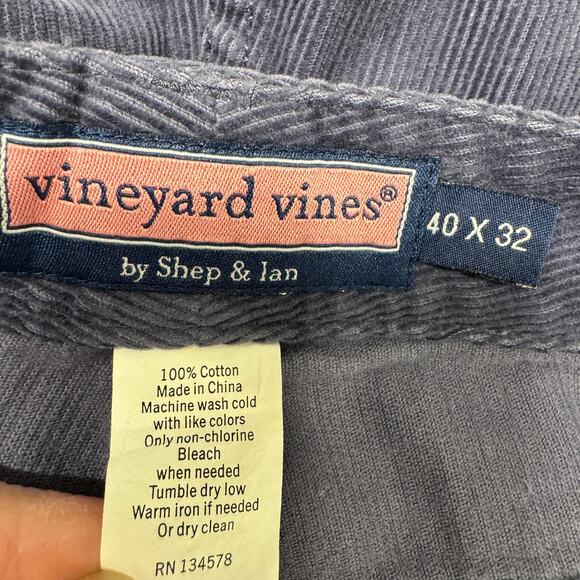 Vineyard Vines Pants Mens 40x32 (41x31 ACTUAL) Corduroy Blue Five Pocket Pant - Picture 4 of 7